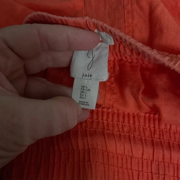 Joie crop pants. Wide leg. Linen. Size L - Picture 8 of 9